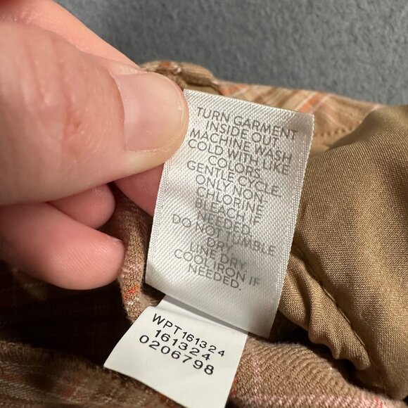 J Jill Womens 20 Brown Plaid Premium Bi-Stretch Straight Leg Cropped Pants Casua - Picture 7 of 11